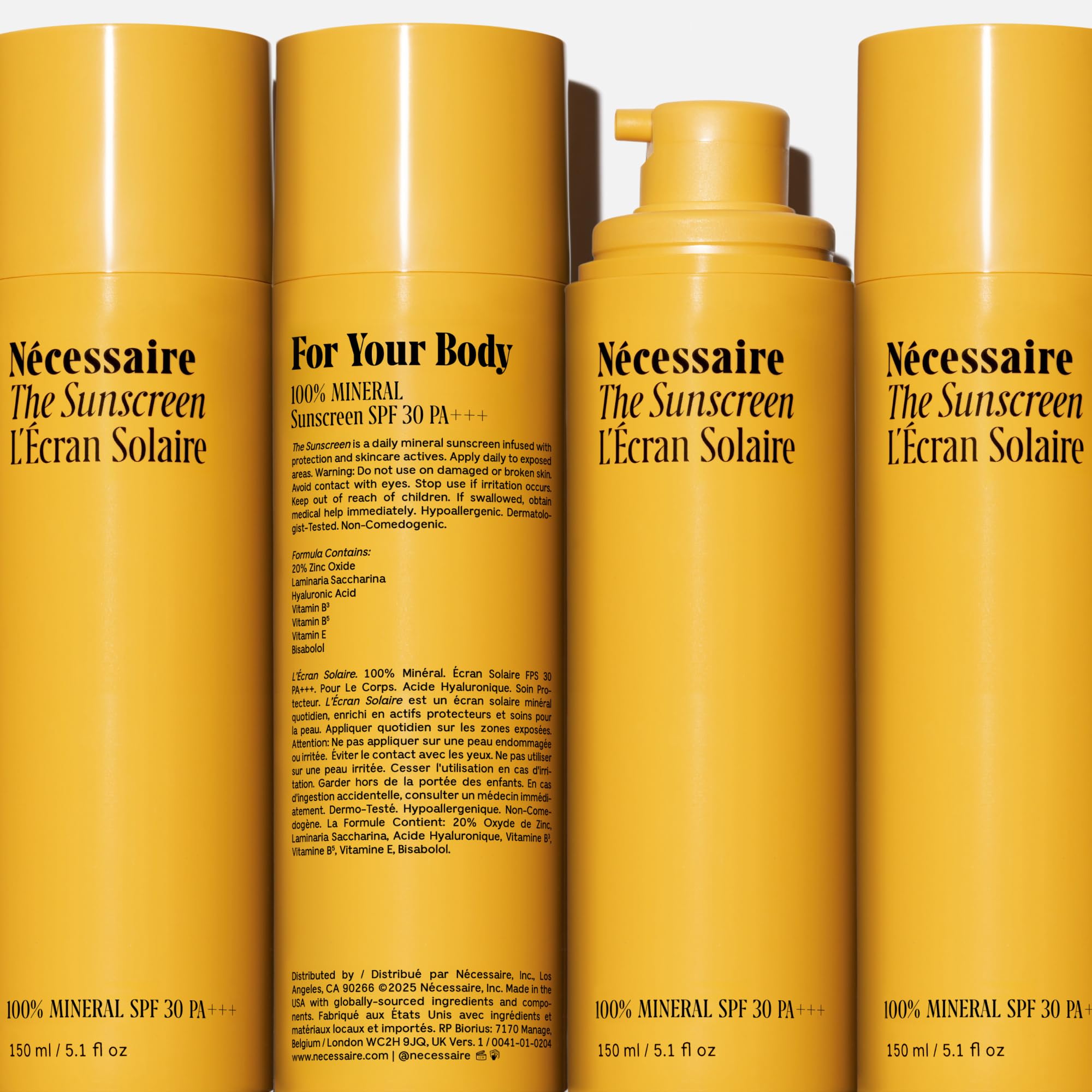 Nécessaire mineral sunscreen texture shows smooth non-greasy finish