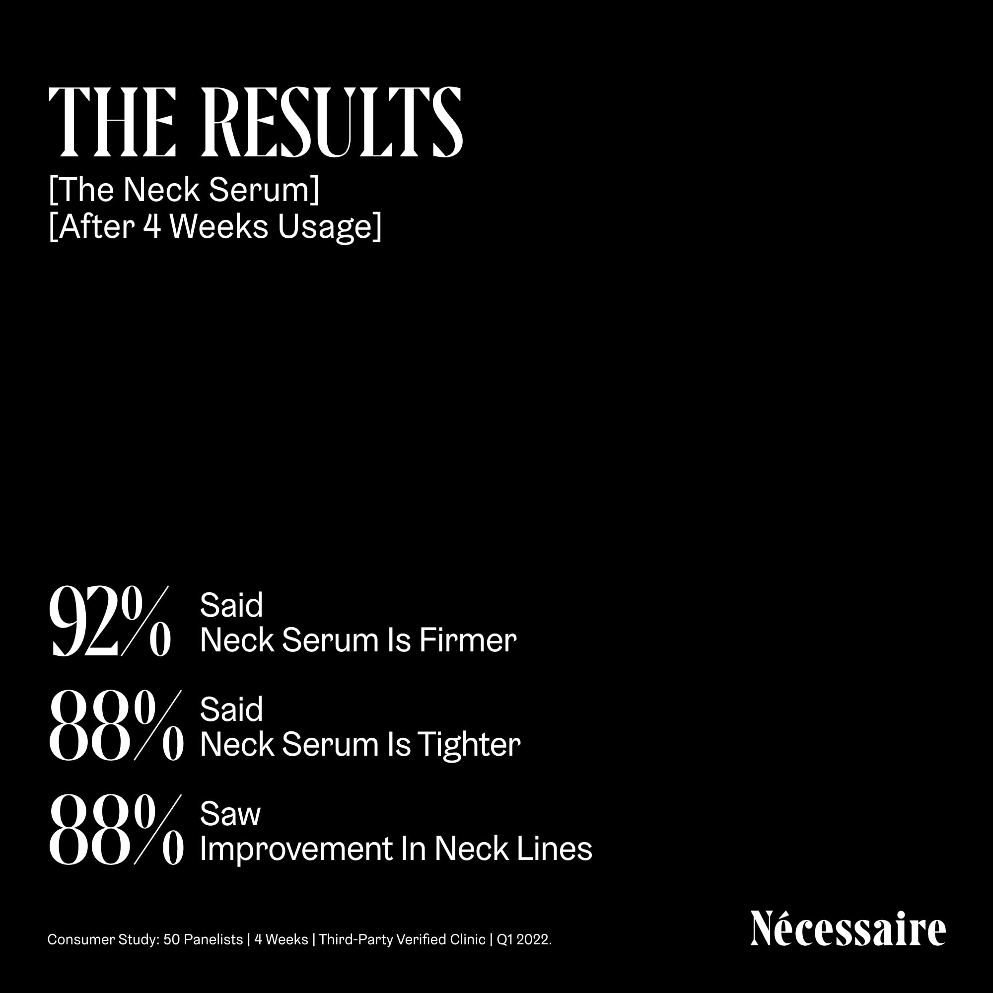 Nécessaire neck serum recyclable glass bottle with eco-friendly packaging.