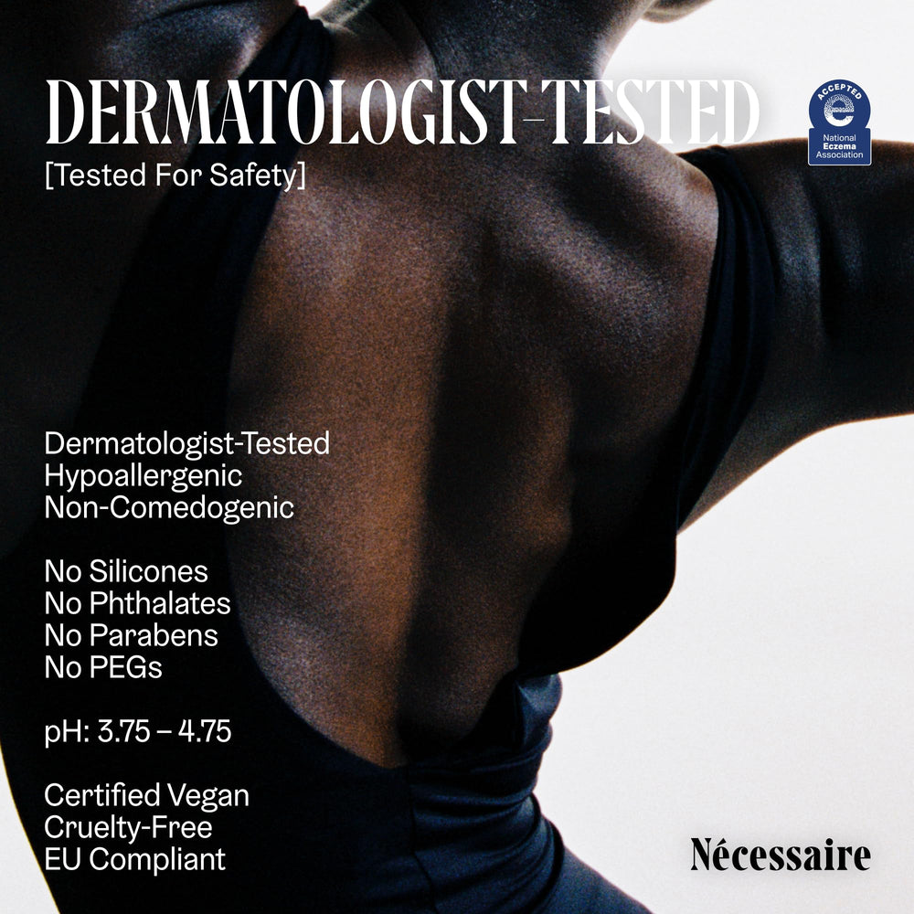Nécessaire niacinamide lotion being massaged into skin