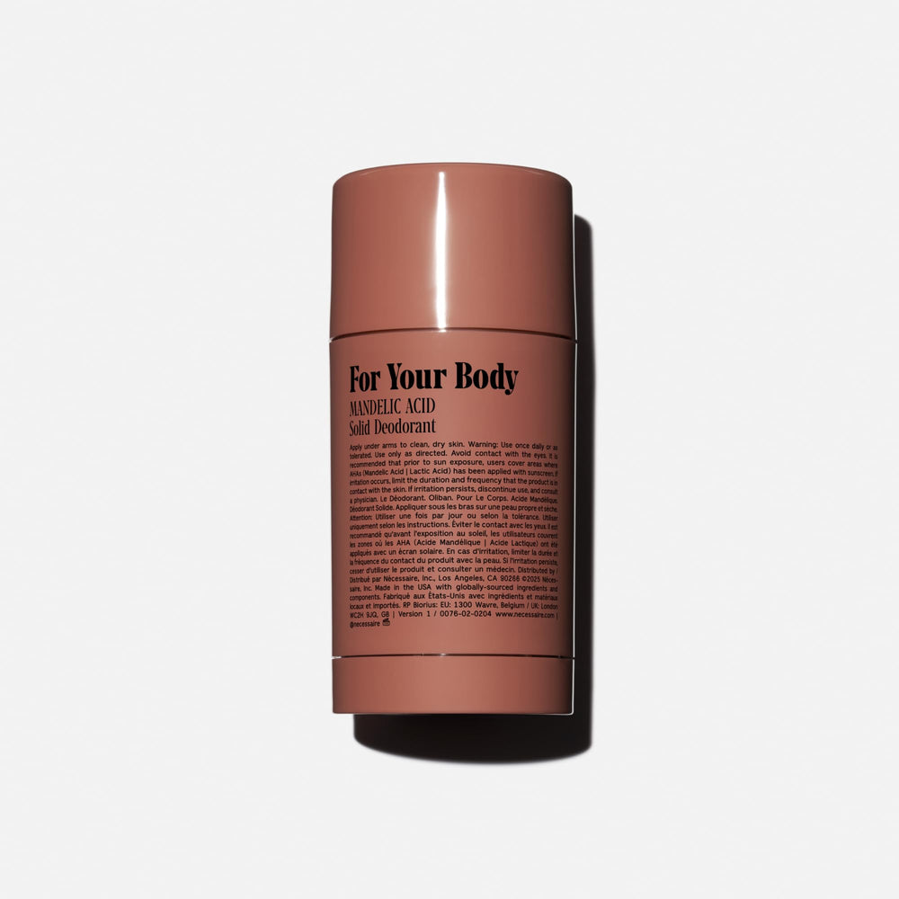 Close-up of Nécessaire Olibanum deodorant stick with smooth application.