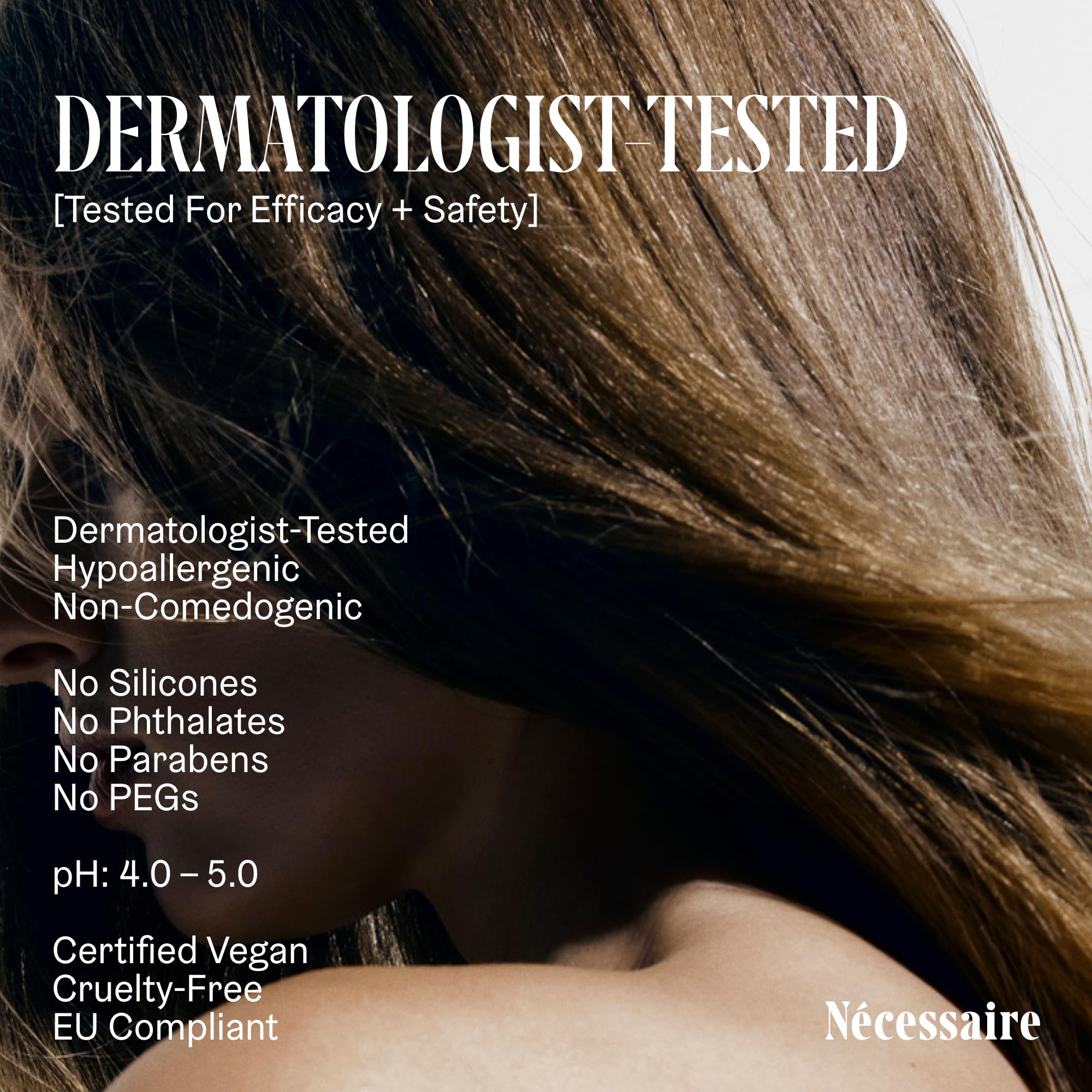 Nécessaire Rosemary Conditioner application scene illustrates detangling and smoothing routine.