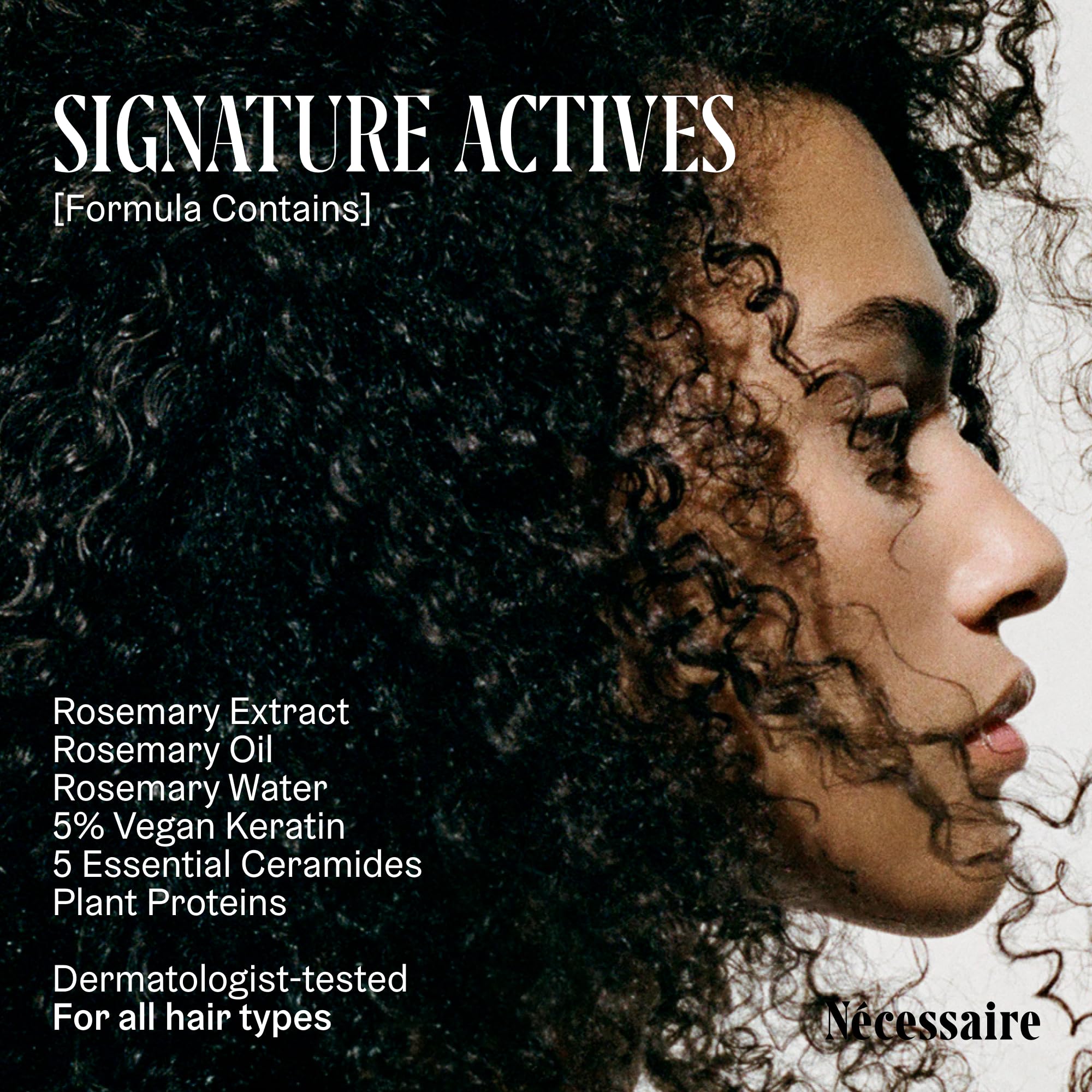 Nécessaire Rosemary Leave-In Mask on hair after treatment for silkier results.