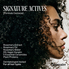 Nécessaire Rosemary Leave-In Mask on hair after treatment for silkier results.