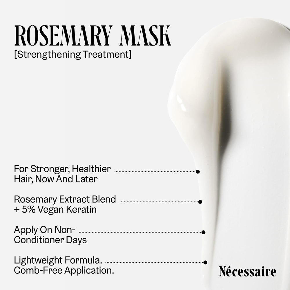 Nécessaire Rosemary Leave-In Mask applied to damp hair for instant smoothing.