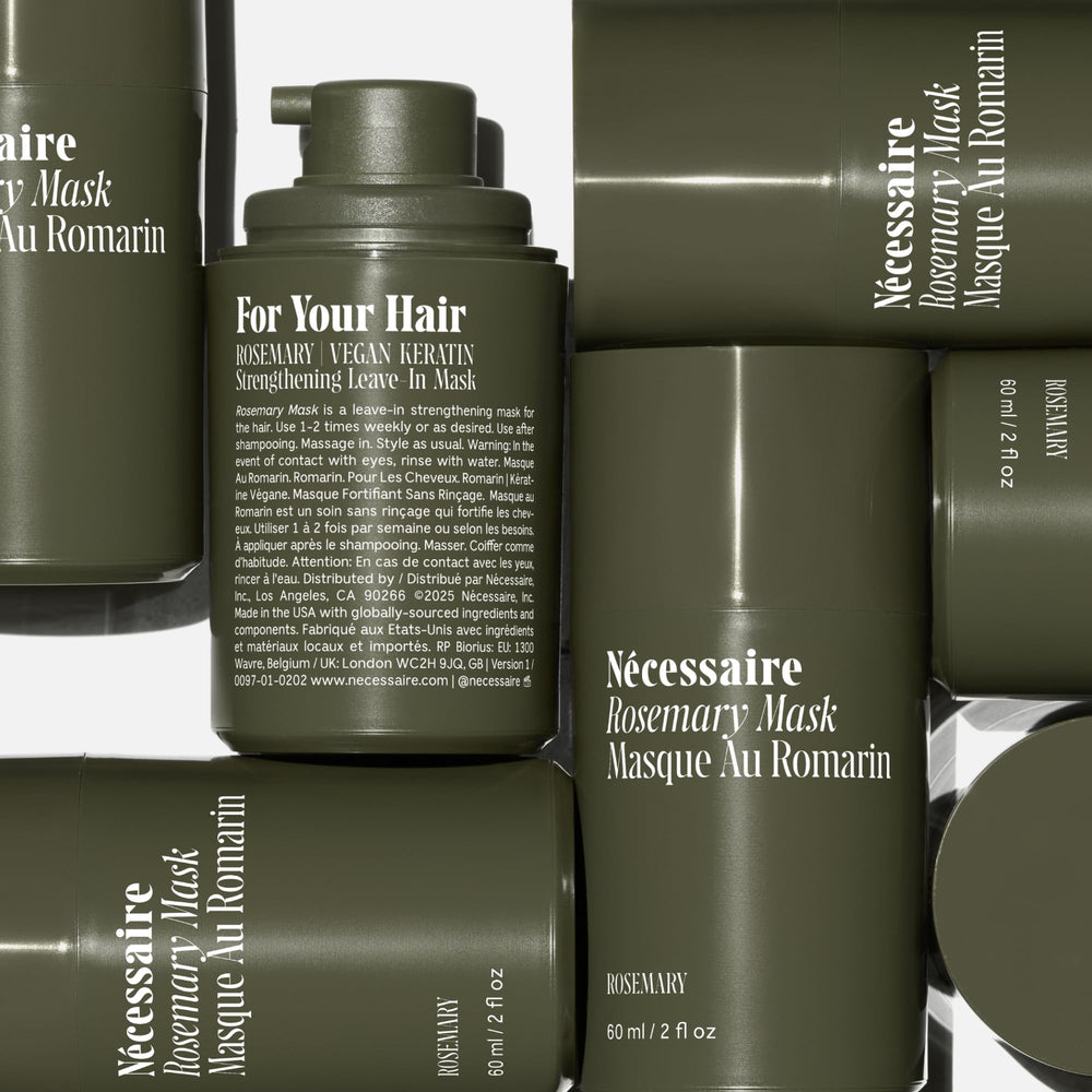 Nécessaire Rosemary Leave-In Mask packaging emphasizes color-safe, sulfate-free formula.