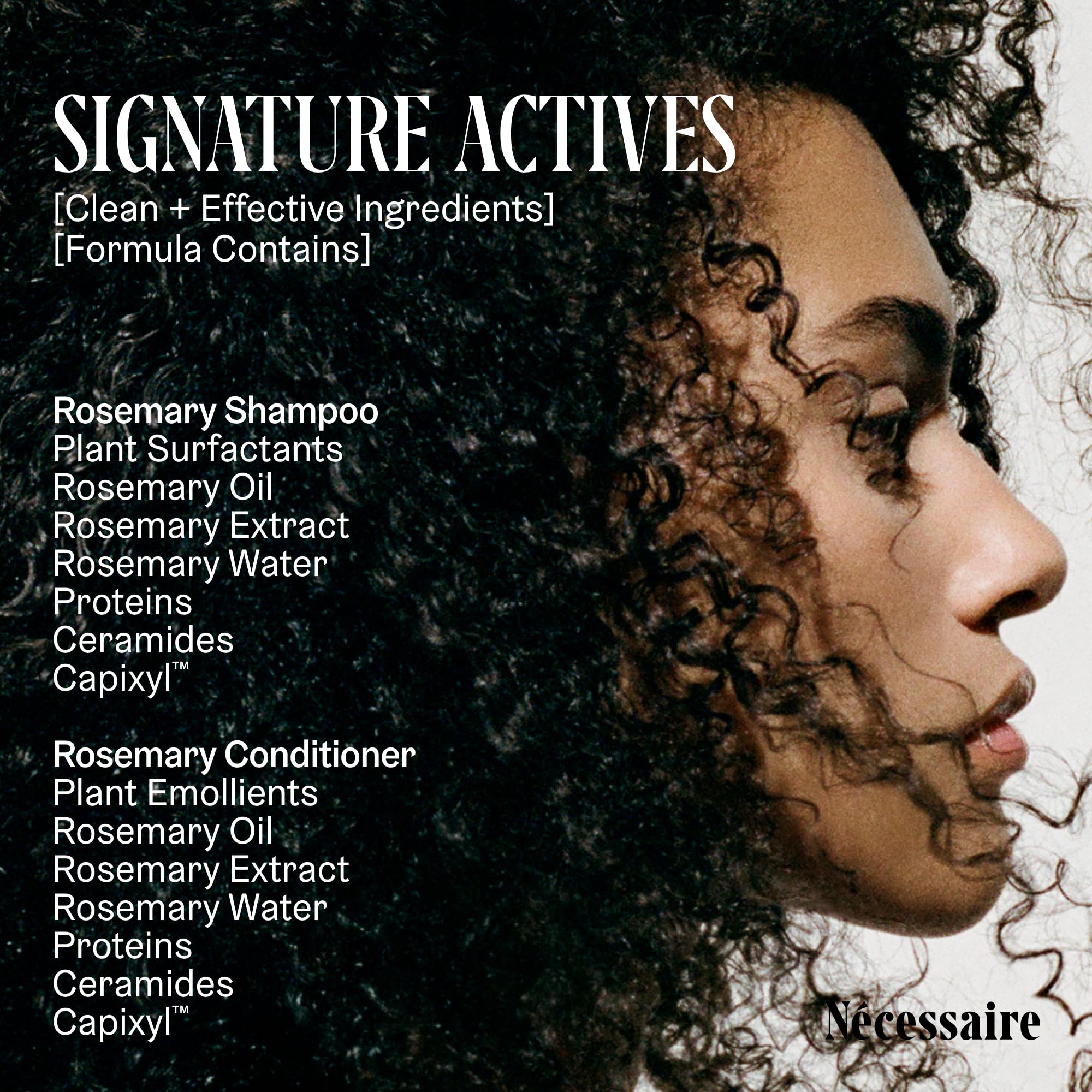 Nécessaire Rosemary product packaging box emphasizes sustainable packaging.