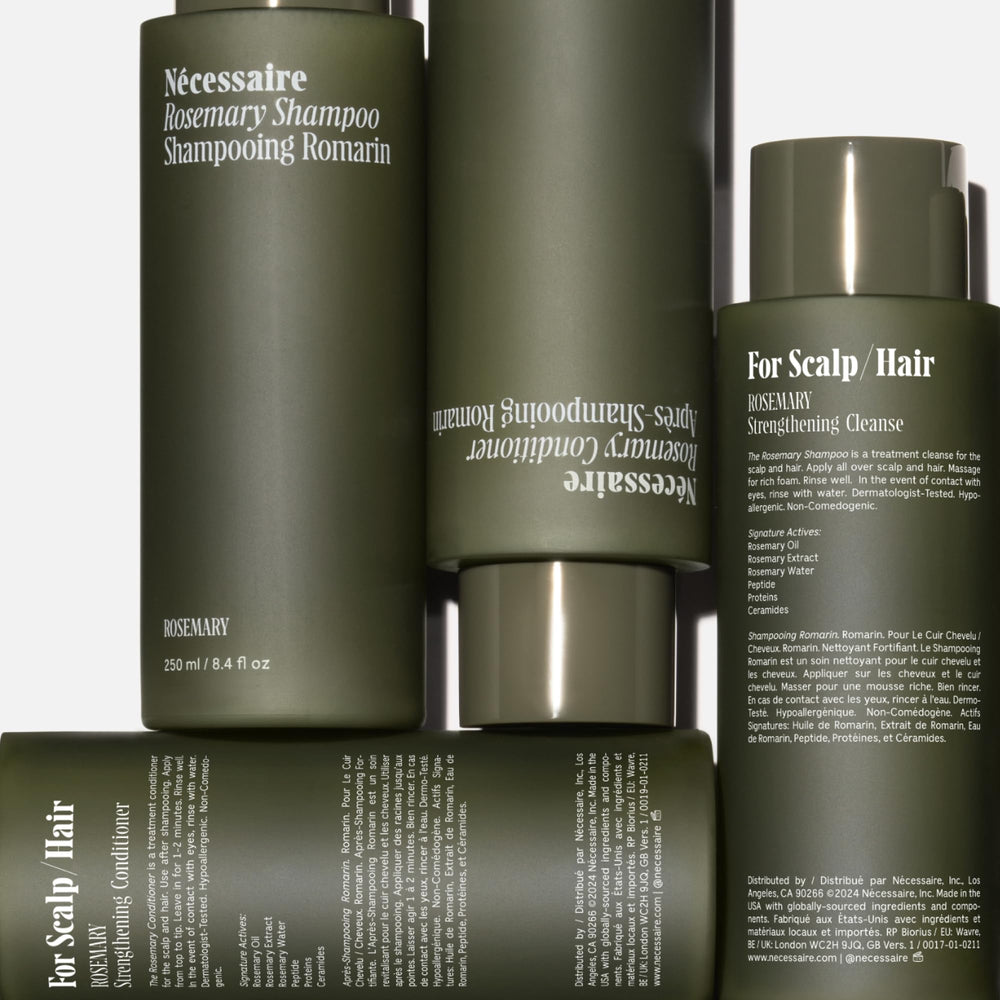 Nécessaire Rosemary Shampoo foam closeup demonstrates luxurious lather.