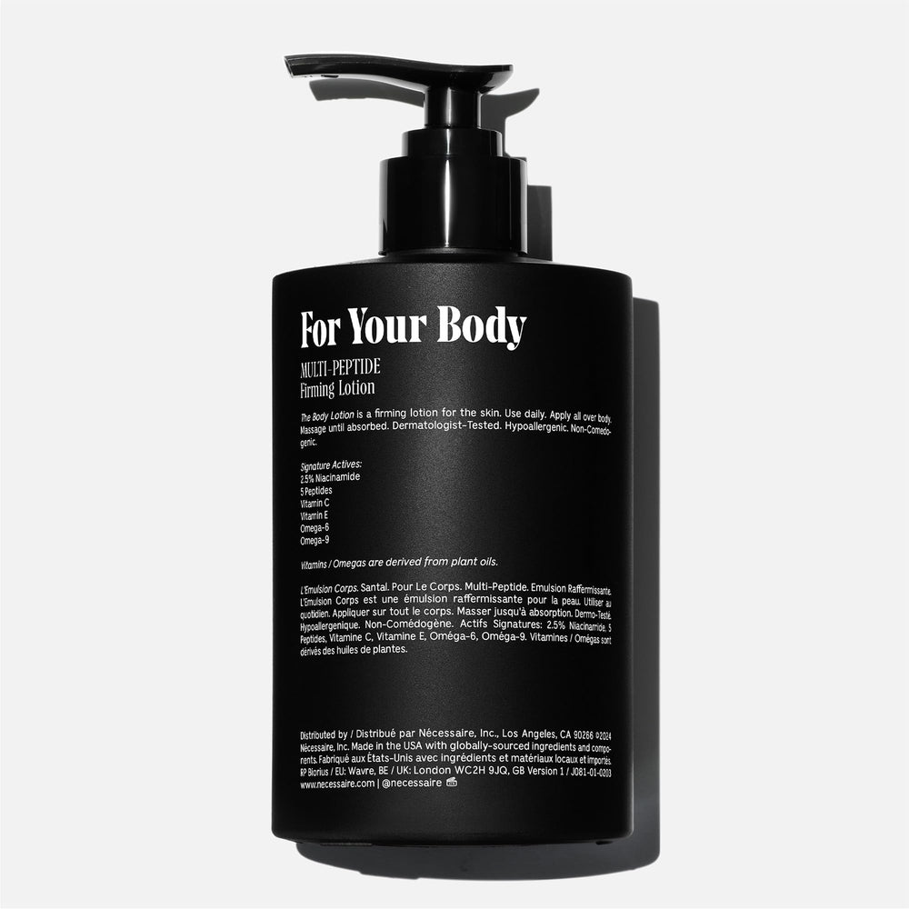 Nécessaire Santal packaging highlights vegan, dermatologist-tested formulation
