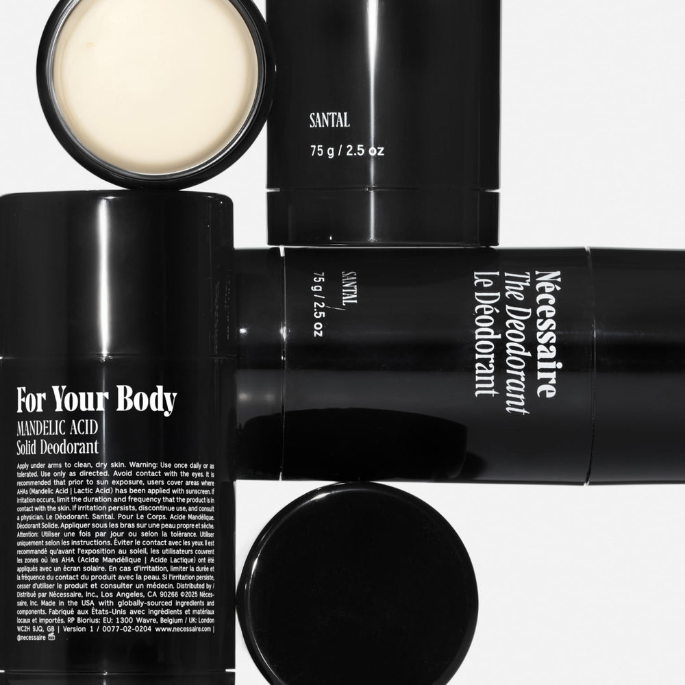 Nécessaire Santal deodorant application underarm demonstrates easy daily use.