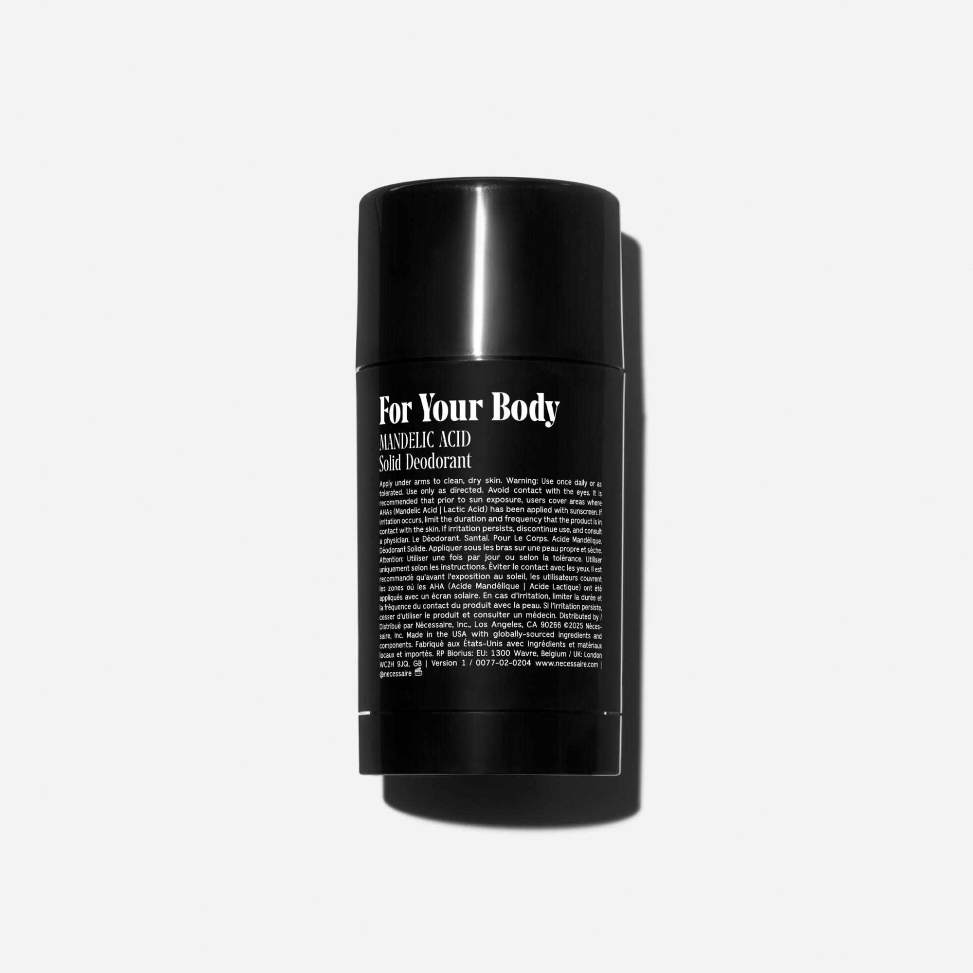 Nécessaire Santal deodorant cap close-up shows premium sleek design.