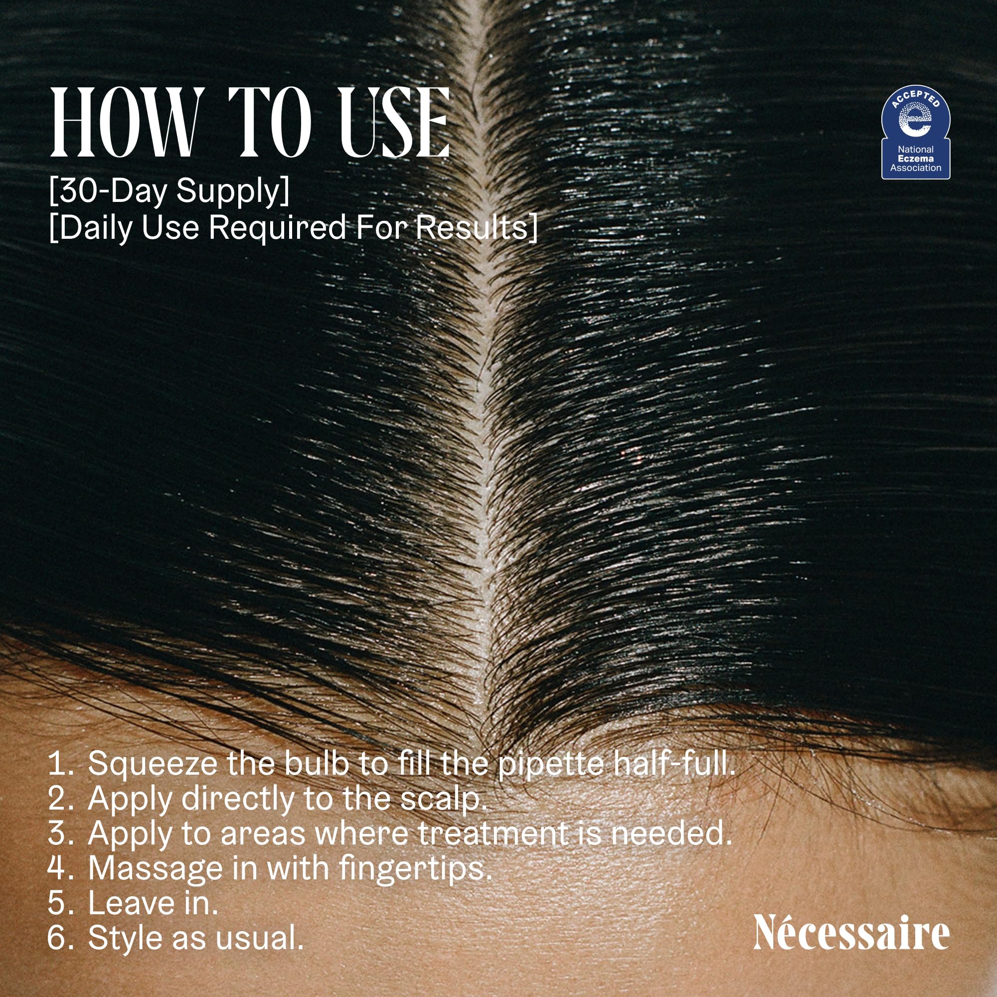 Nécessaire Scalp Serum recyclable glass bottle and eco-friendly packaging.