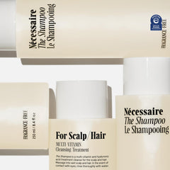 Nécessaire shampoo with hyaluronic acid illustrating hydrating cleanse.