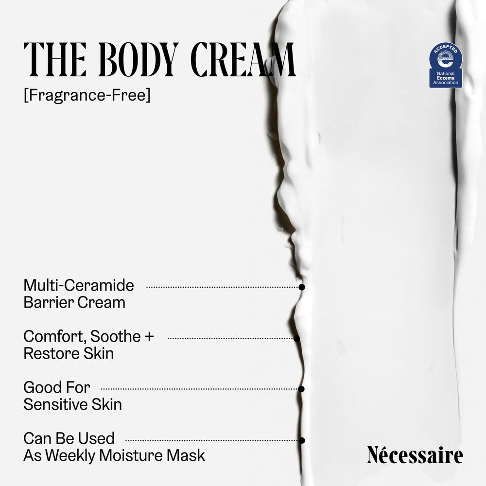 Nécessaire Shea Butter and Hyaluronic Acid combo provides lasting moisture and plumpness.