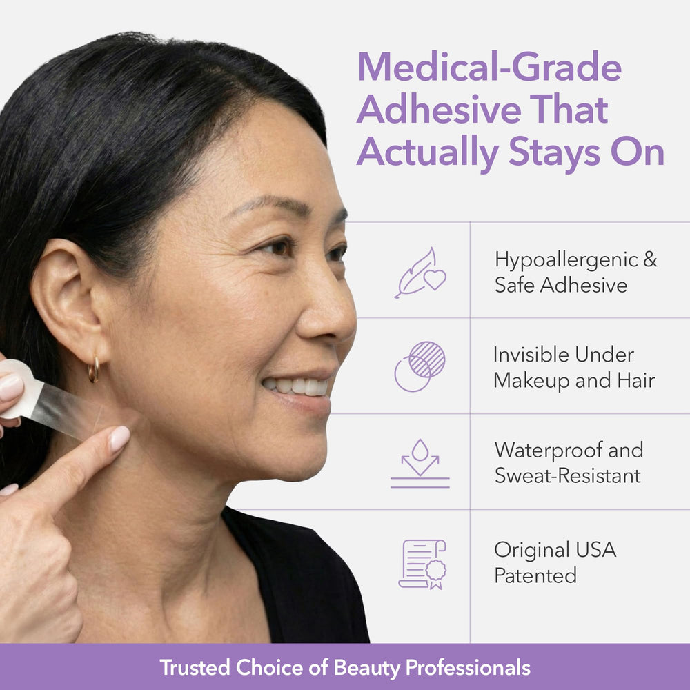 NECK LESS 10-hour hold demonstrates long-lasting confidence during events and shoots.