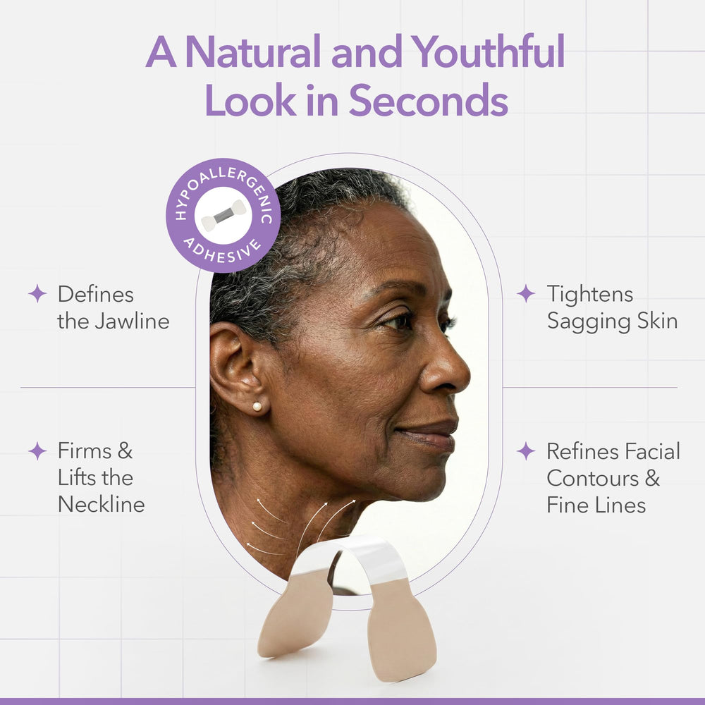 NECK LESS neckline adhesive closeup highlights gentle yet secure grip for events.