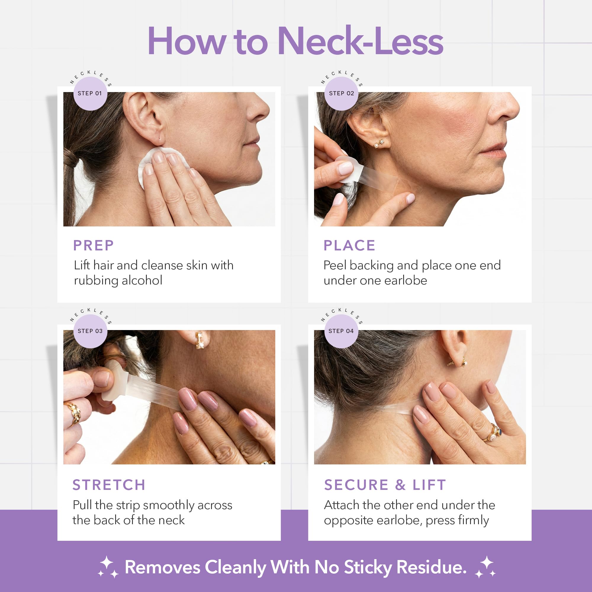 NECK LESS waterproof stay-in-place feature for humid days and active routines.