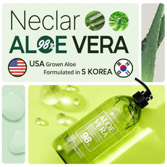 Neclar Après-Soleil Aloe Vera, texture légère qui rafraîchit immédiatement la peau.