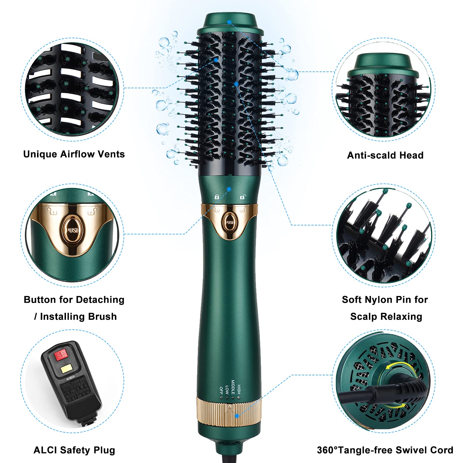 Necmuaih 4-in-1 set with dryer and brush for versatile styling options.