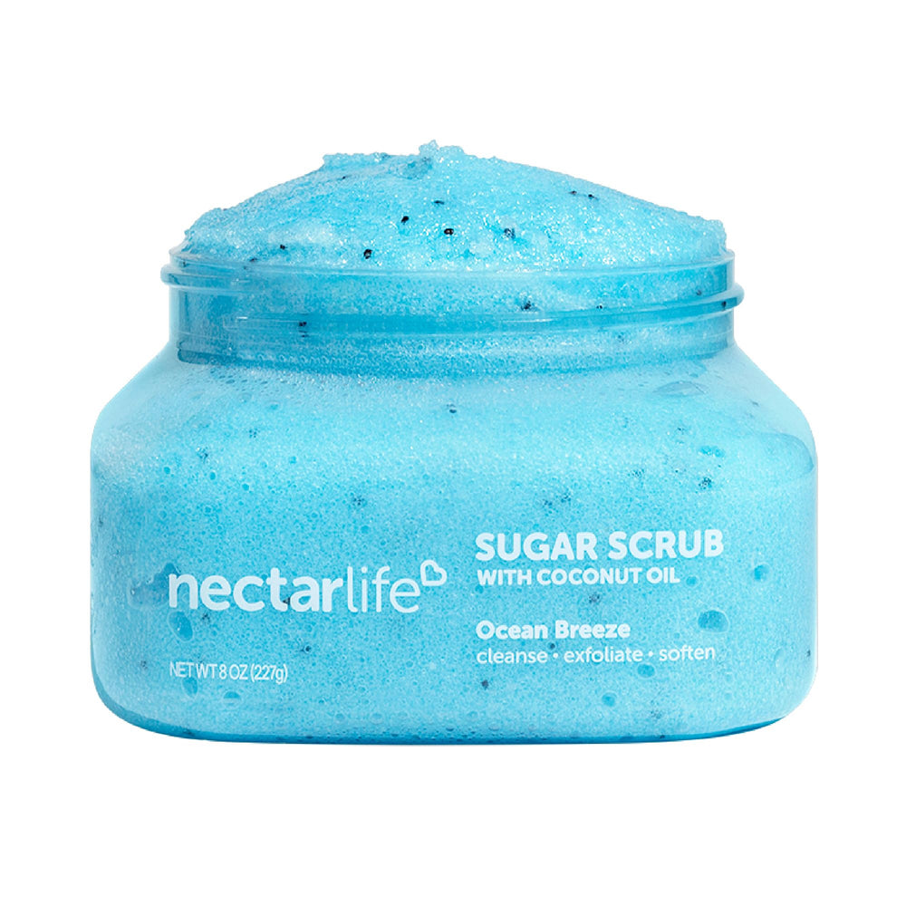 Nectar Bath Treats Sugar Body Scrub Ocean Breeze bottle promotes hydrate glow