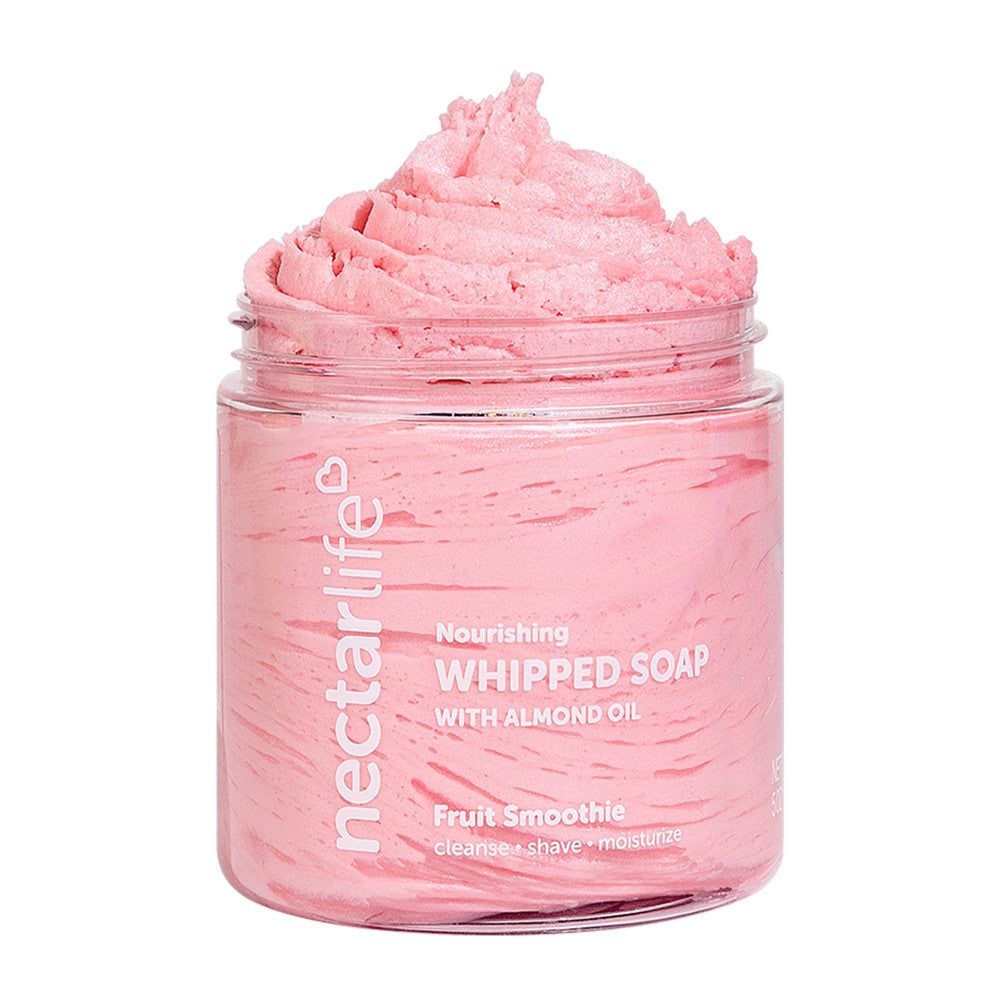 Nectar Life Whipped Soap and Shave Butter bottle pour with rich lather for spa-like shower