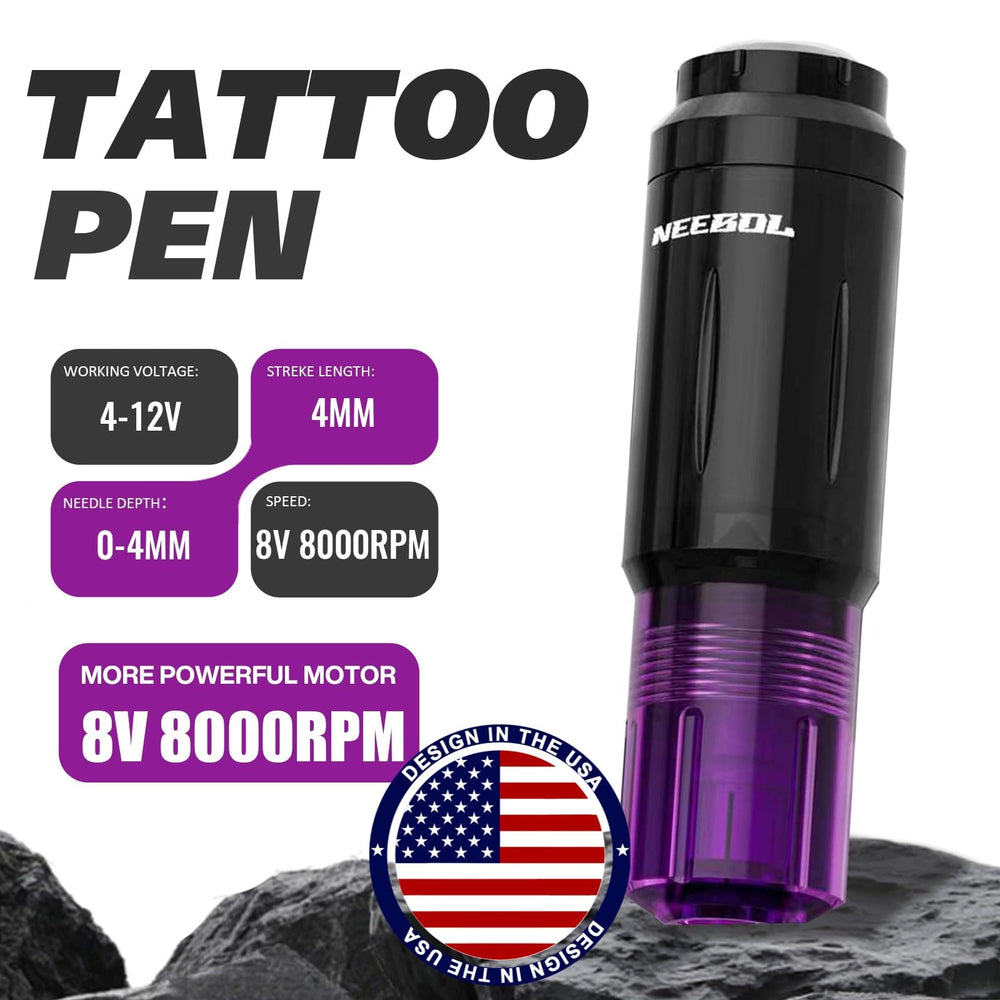 Neebol 1600mAh batteries ready for fast swaps and continuous tattooing