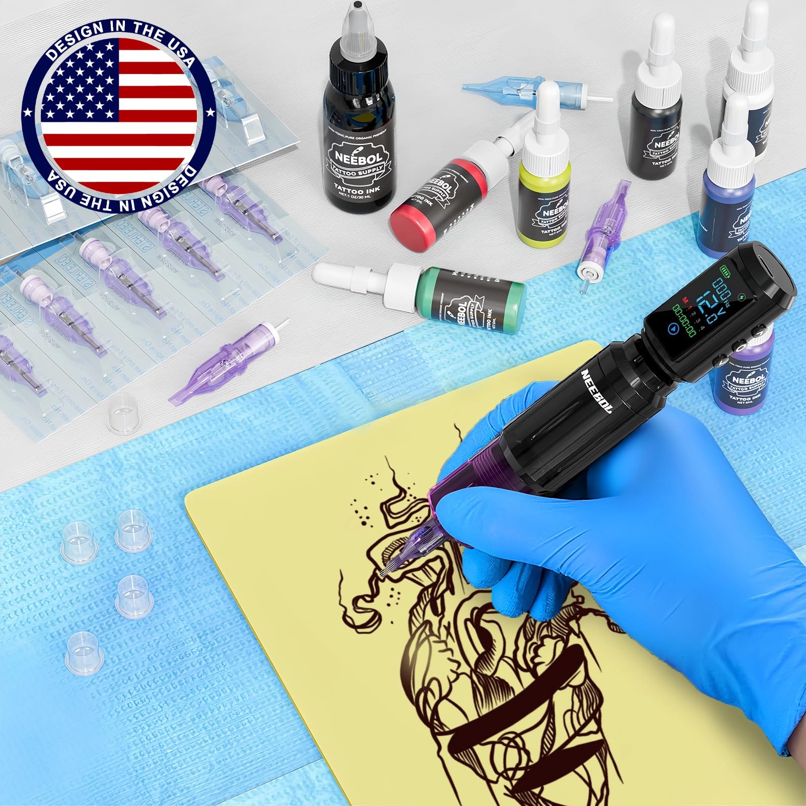 Neebol portable tattoo kit for quick setup at studios or conventions