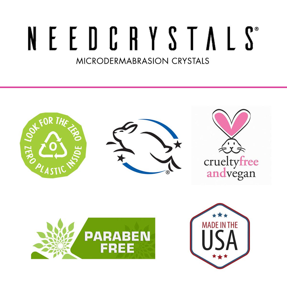 NeedCrystals crystal palm application captures gentle manual exfoliation