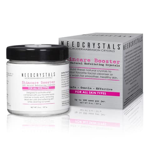 NeedCrystals exfoliator on the hand demonstrating gentle, effective at-home exfoliation