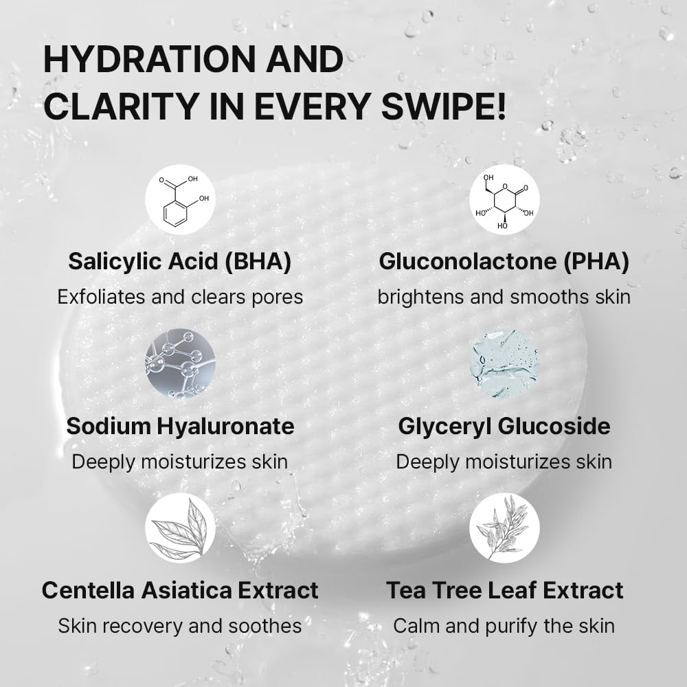 Needly Daily Toner Pad with BHA/PHA for pore refinement.