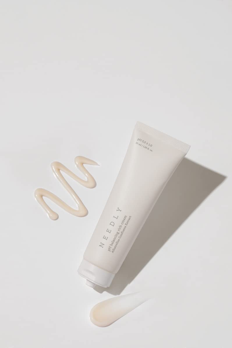NEEDLY pH Balancing Rich Cream jar closeup highlighting creamy texture for quick absorption
