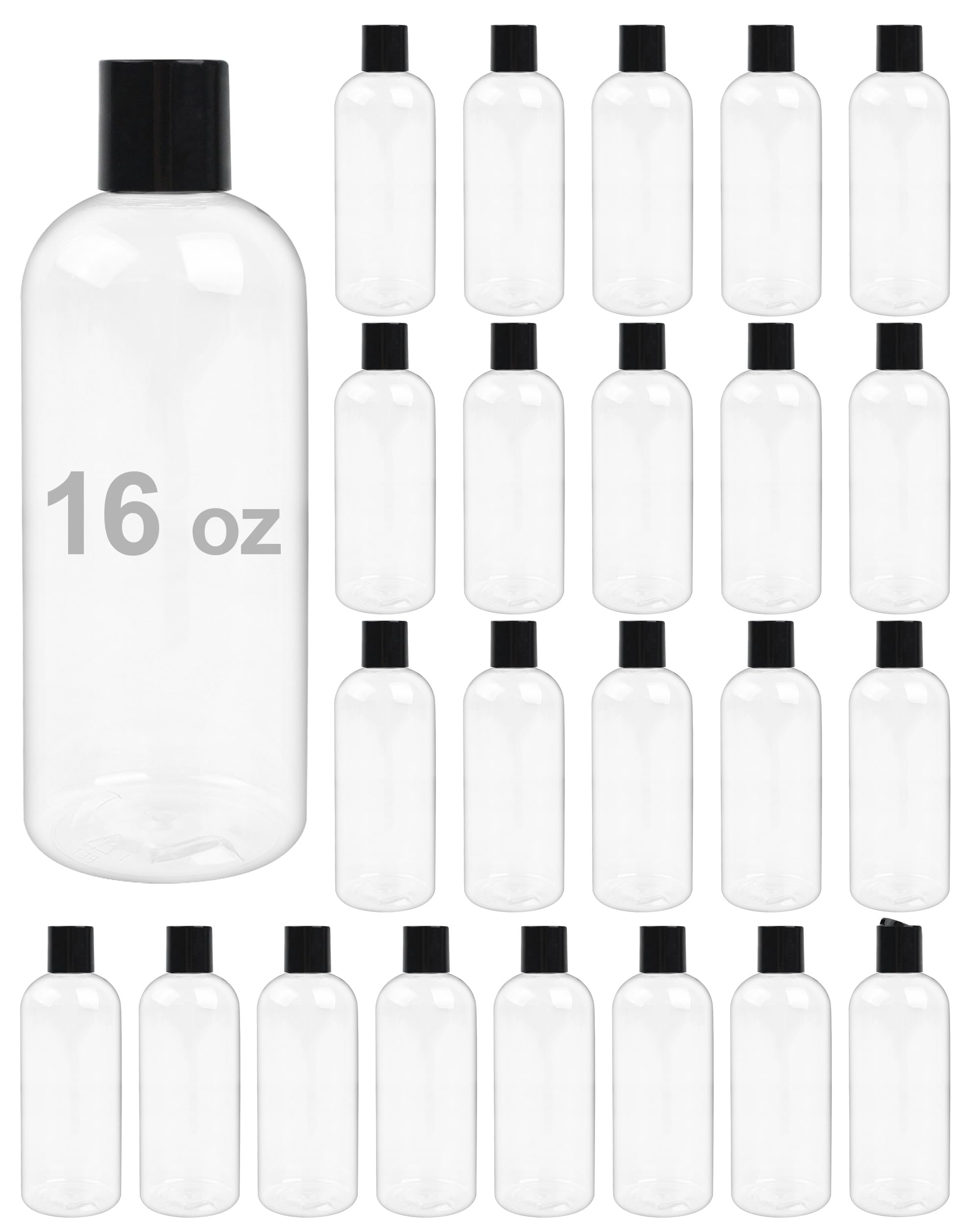 Neendohome 16oz squeeze bottle in clear BPA-free plastic for easy content visibility