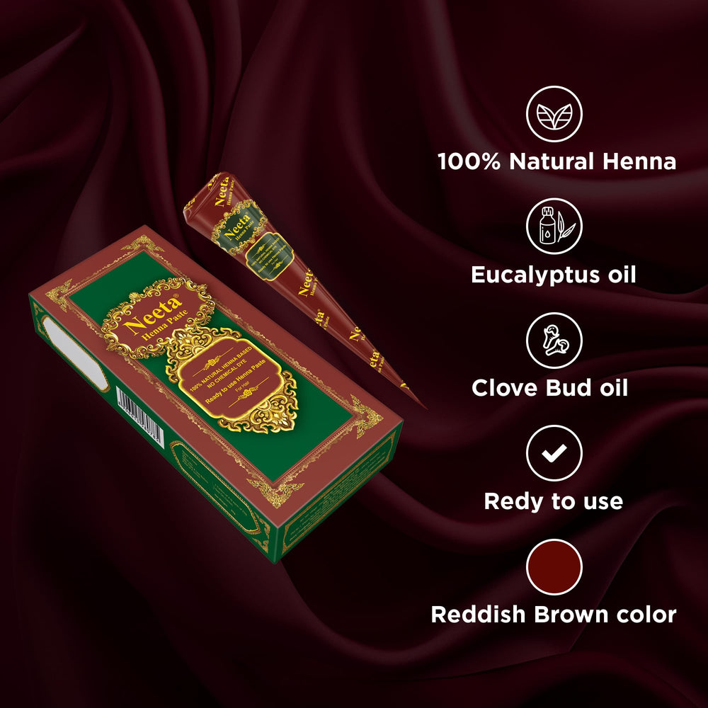 Neeta premium henna cones with Nilgiri and clove oils