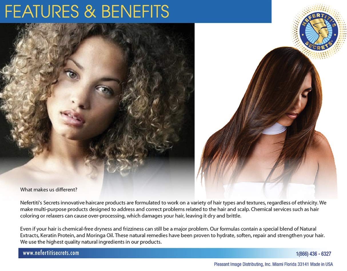 Nefertiti's Secrets curly hair routine bottle emphasizes flexible, defined curls.
