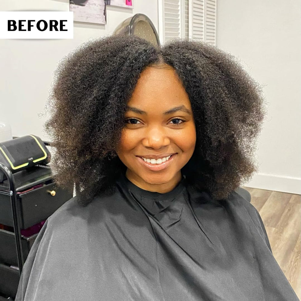 Nefertiti's Secrets strong-hold gel in action while styling curls.