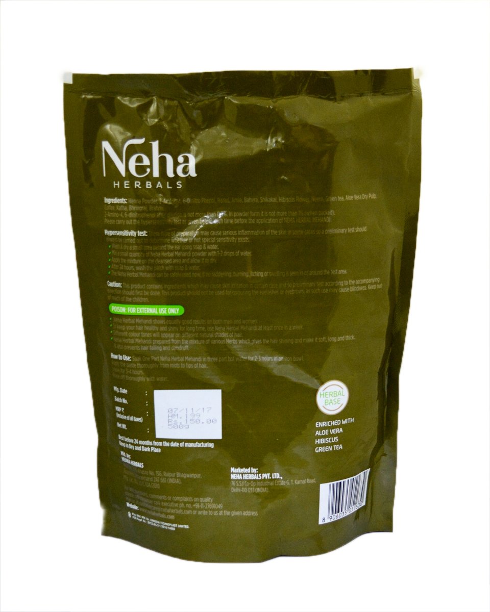 Neha Herbal Mehndi powder ready for traditional body art application.