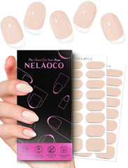 Nelaoco Nail Polish Strips Vanilla White package for at-home salon-quality results.
