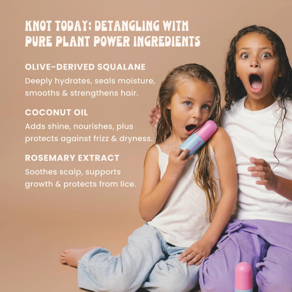 Nemah Kids detangling hair close-up shows smooth, tangle-free strands after use