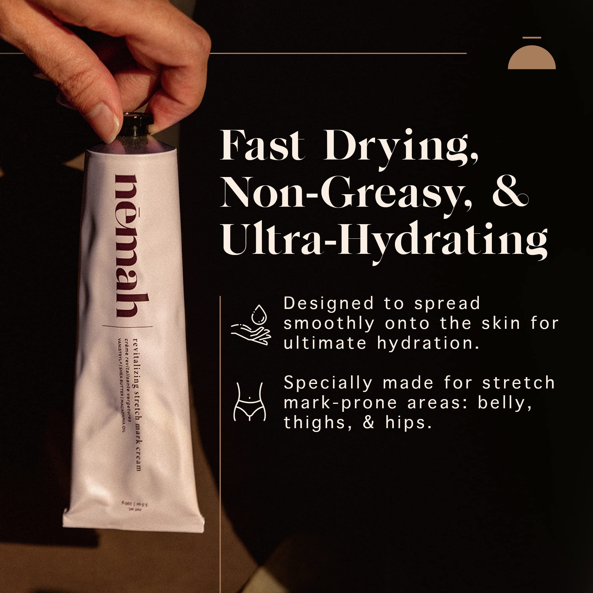 Nemah packaging label emphasizes vegan and cruelty-free credentials.
