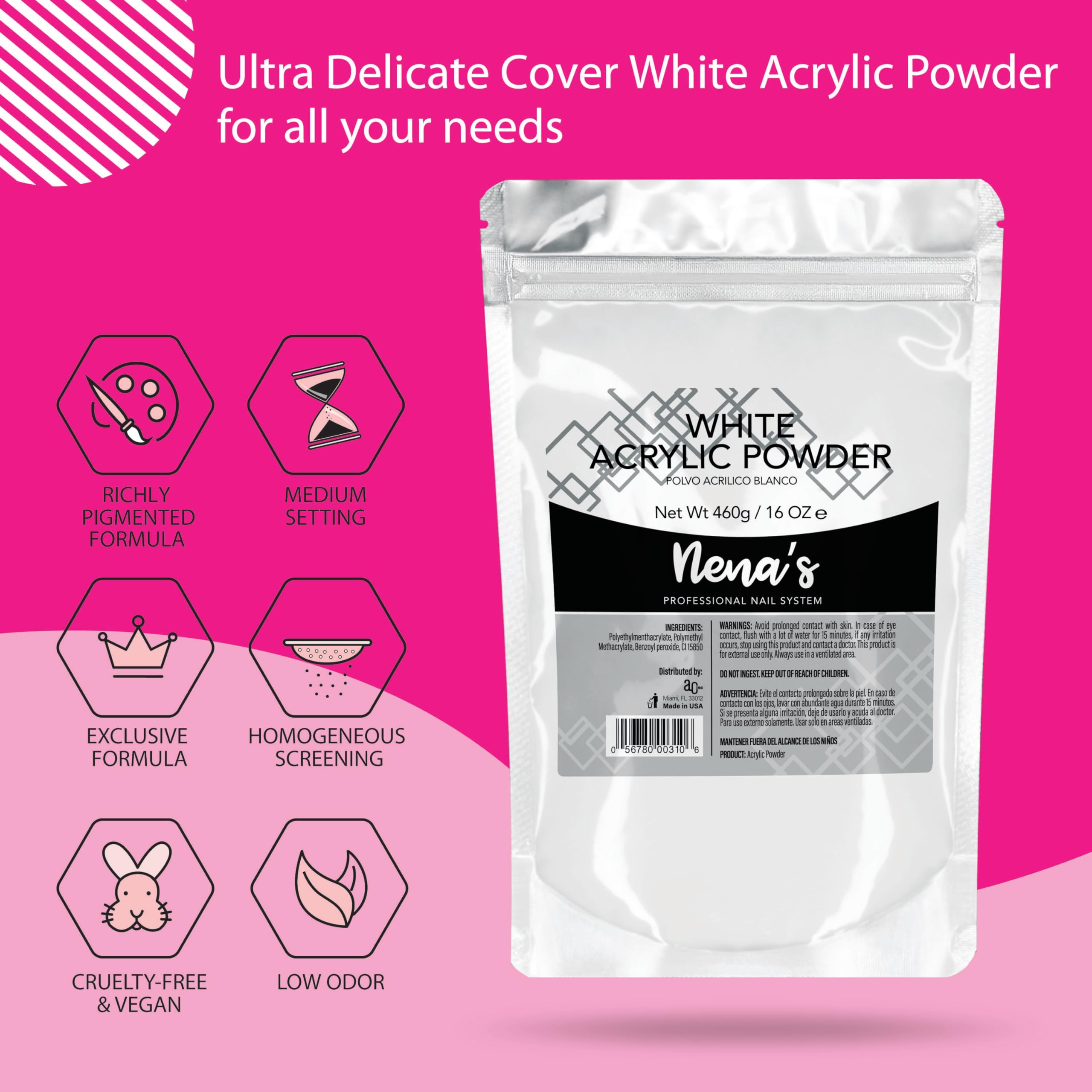 Nena's powder closeup shows flawless application for precise sculpting.