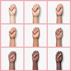 Nena's powder long-lasting radiance keeps white nails vibrant.