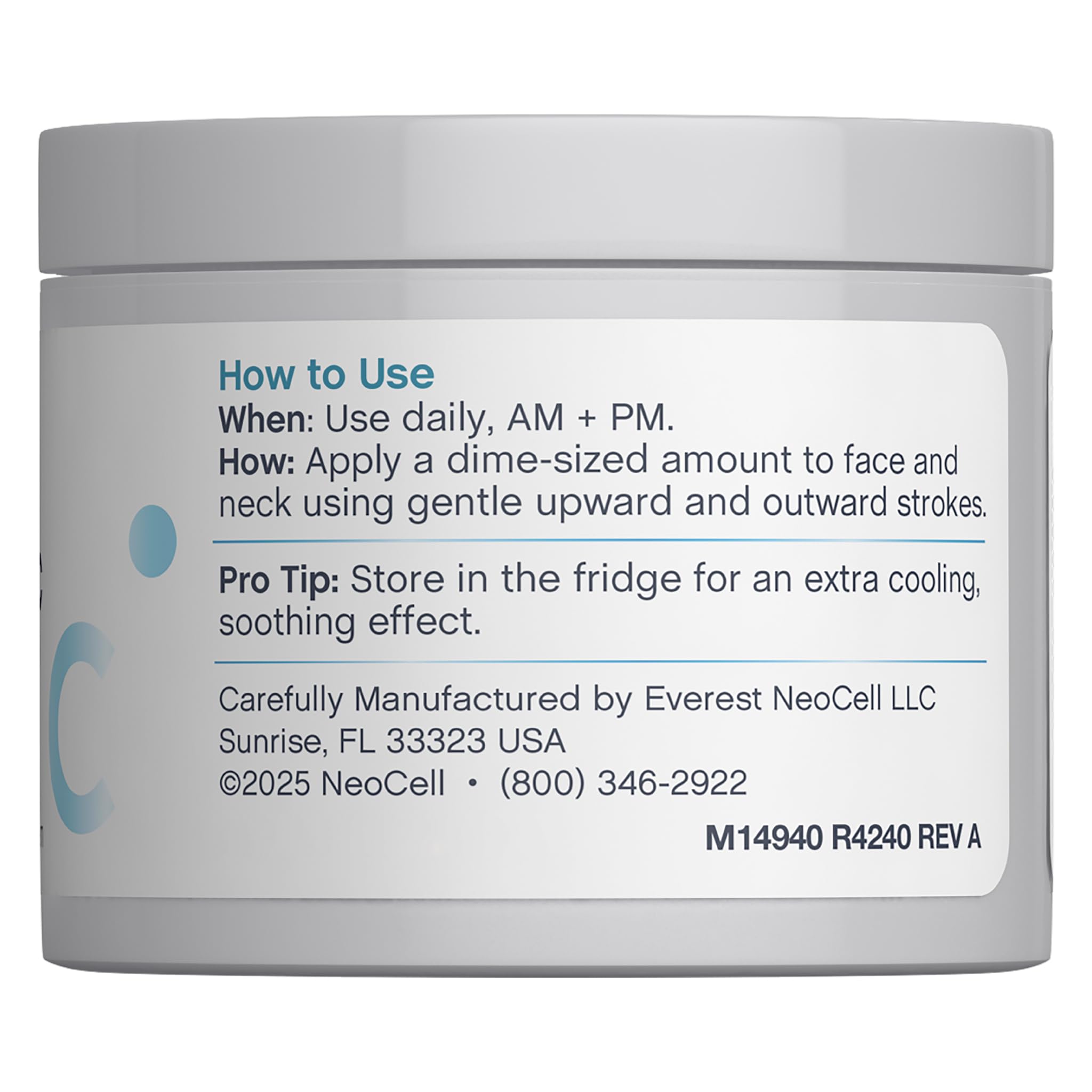 NeoCell Hyaluronic Acid Moisturizer on cheek demonstrates light, fast-absorbing daily use