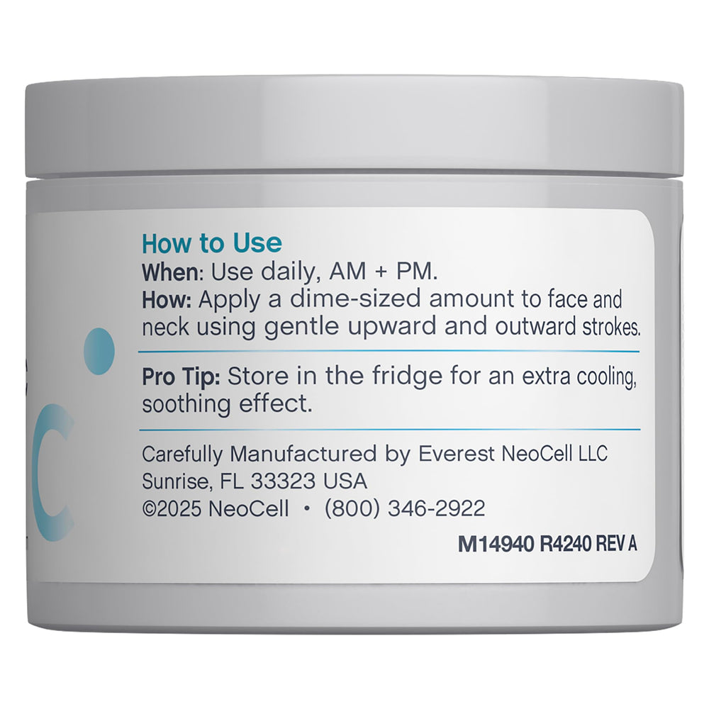 NeoCell Hyaluronic Acid Moisturizer on cheek demonstrates light, fast-absorbing daily use