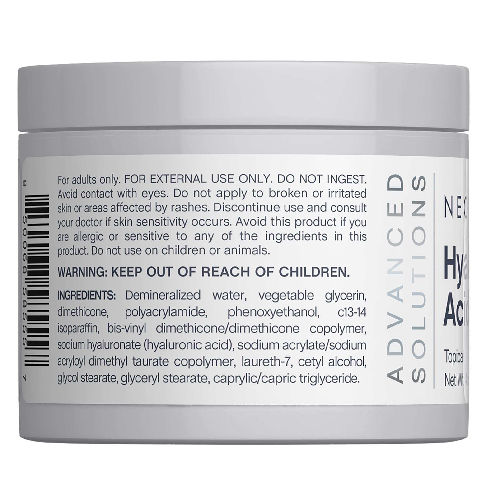 NeoCell Hyaluronic Acid Moisturizer on neck shows gentle hydration for the jawline