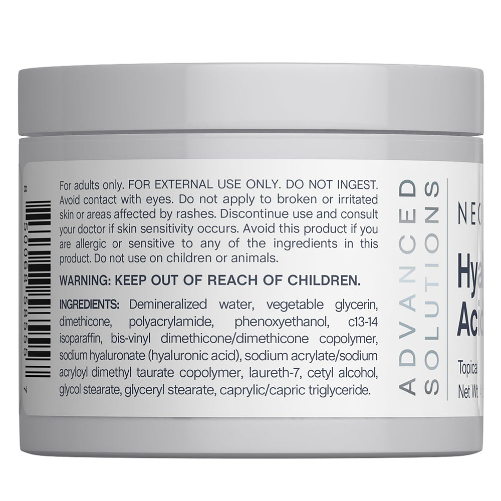 NeoCell Hyaluronic Acid Moisturizer on neck shows gentle hydration for the jawline