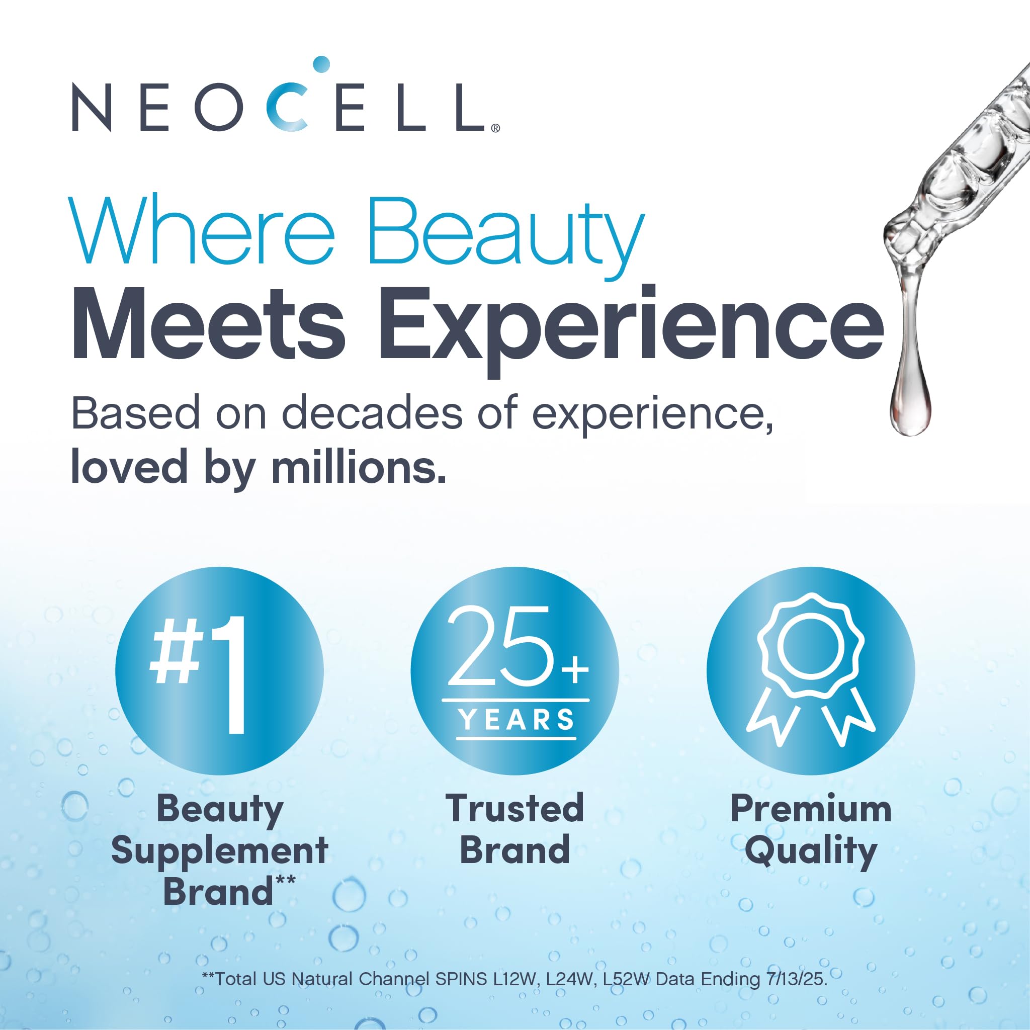 NeoCell serum applied at night for refreshing hydration on neck and face.