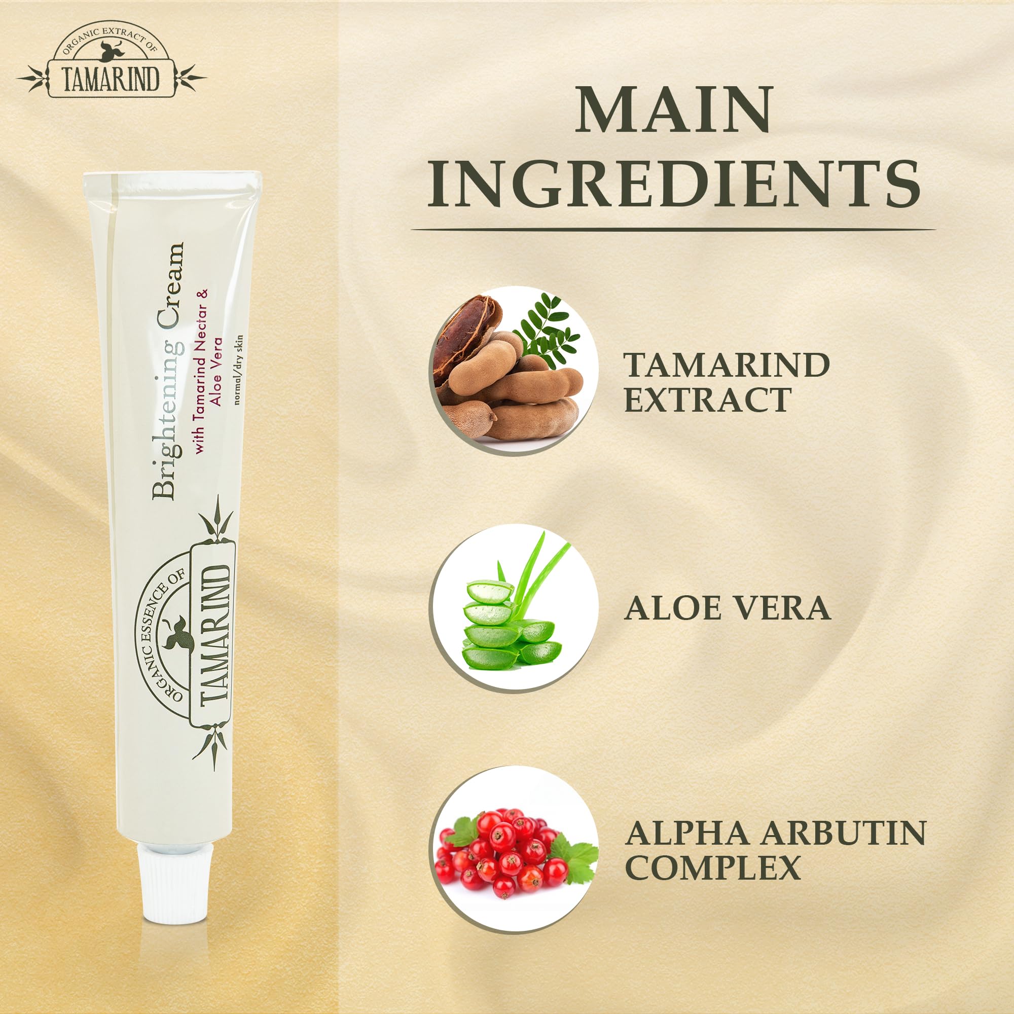 Neoclear tamarind extract cream on hands demonstrating smoother tone.