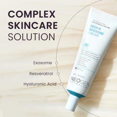 Texture close-up of NEOGEN High R Exosome Cream showing creamy consistency for quick absorption.