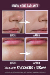 Macro closeup highlights exfoliating particles and a smooth skin surface.