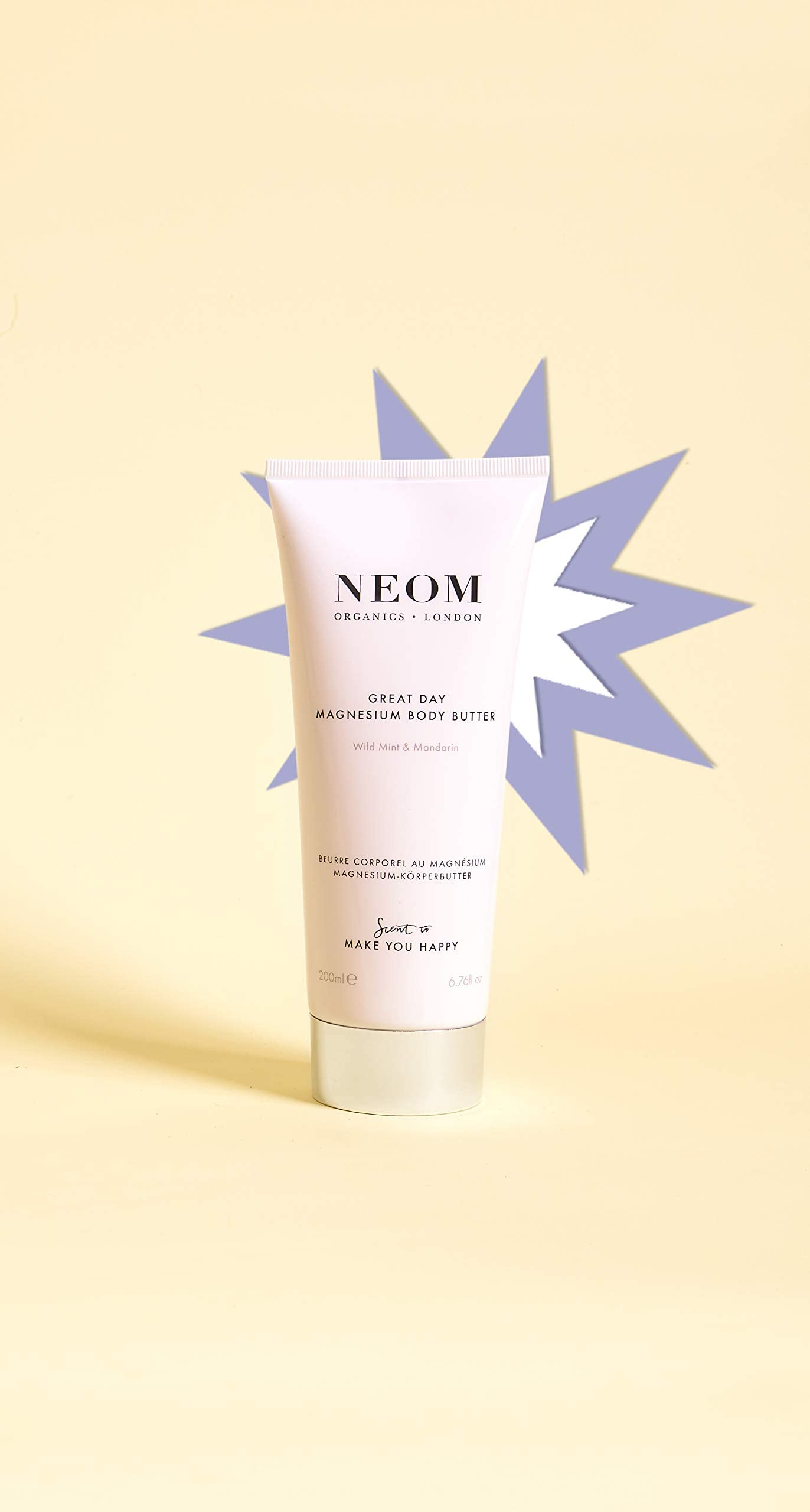 Neom Great Day magnesium content highlighted for skin-care routine.