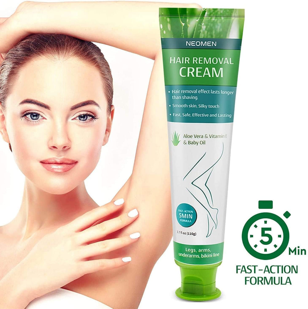 NEOMEN Hair Removal Cream application scene for at-home grooming